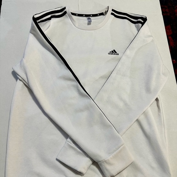 Adidas Originals Crewneck Sweatshirt | White Black Stripes | Men’s L - Picture 1 of 5